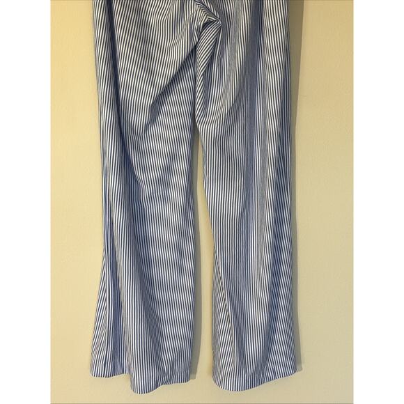 Primark Blue/White Stripe Casual Wide Leg Lounge Travel Resort Pants Womens Med - Picture 7 of 8